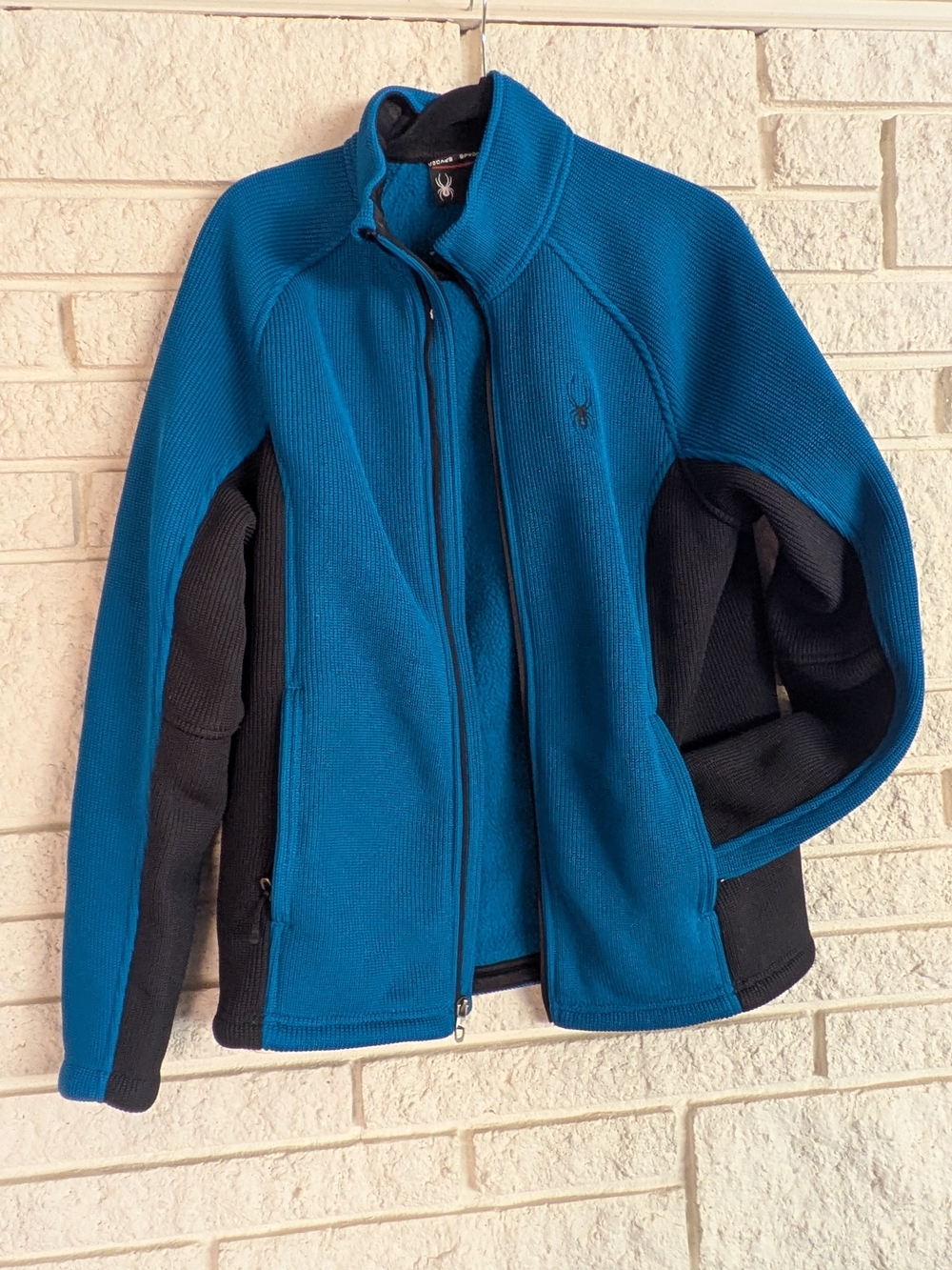 Spyder Men’s Teal and Black Full-Zip Performance Fleece Jacket